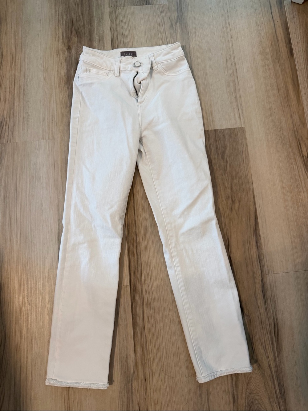DL1961 Cream Straight-Leg Jeans DL1961